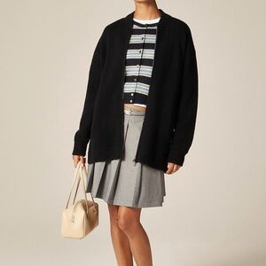 J Crew Full-zip flight sweater-jacket XS Black